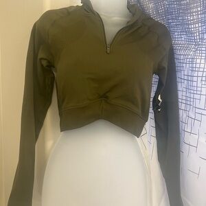 Olive Green Women's Long Sleeve Top